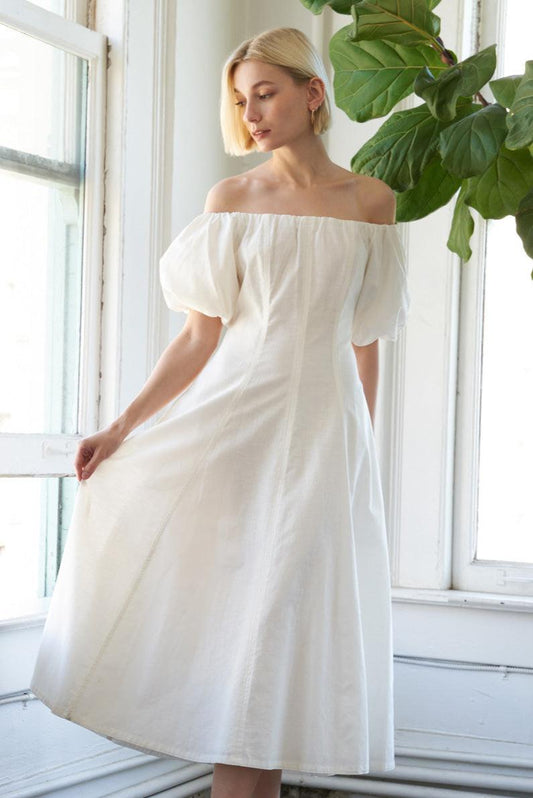 crescent midi dress