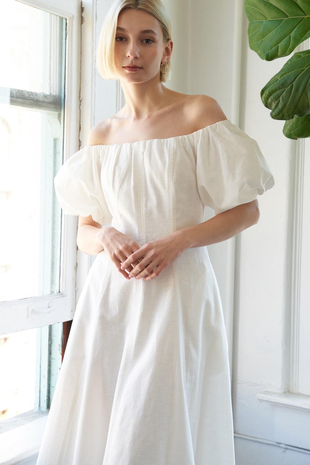 crescent midi dress