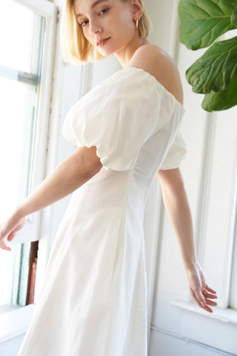 crescent midi dress